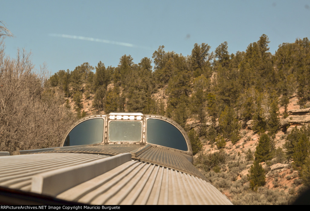 Grand Canyon Railway view from Coconino Dome interior